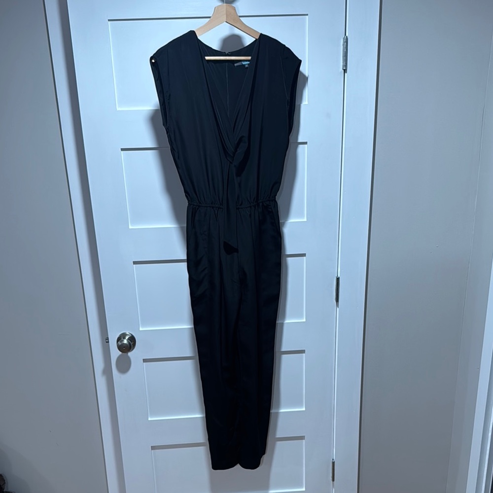 Eva Franco Black Sleeveless Jumpsuit with Tapered Legs